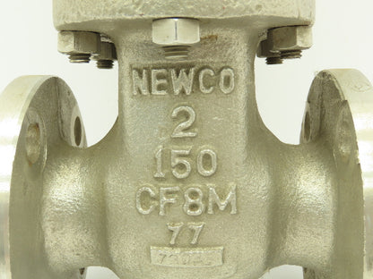 Newco 11F-C8M4-2 Manual  2" Flanged Stainless Gate Valve 150# Raised Face 4-Bolt