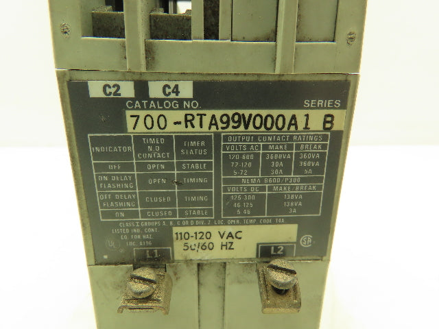 Allen Bradley 700-RTA99V000A1 Solid State Timing Relay RTA Timer Bul 700