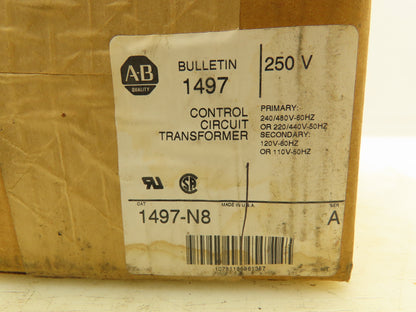 Allen Bradley 1497-N8 Control Transformer Ser A Pri 240/480V Sec 120V 0.250 KVA