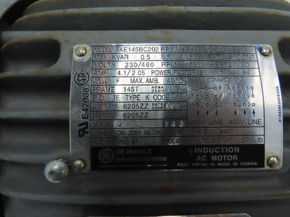 GE Motors 5KE145BC202 Electric Induction AC Motor 1.5HP 1730RPM 460V 3PH 145T