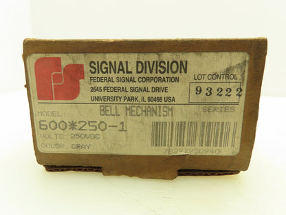 Federal Signal 600*250-1 Bell Mechanism 250VDC Gray 600*250-1