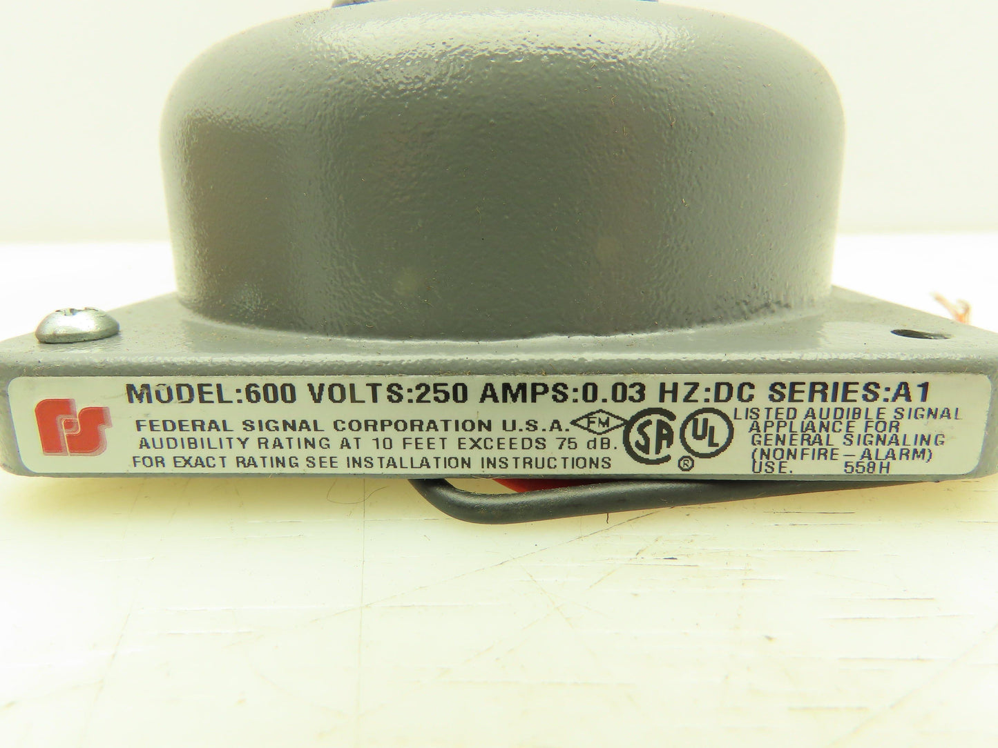 Federal Signal 600*250-1 Bell Mechanism 250VDC Gray 600*250-1