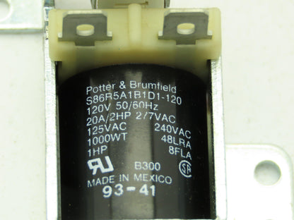 Potter & Brumfield S86R5A1B1D1-120 Power Relay 120V 20A SPDT Contact 800 Ohm