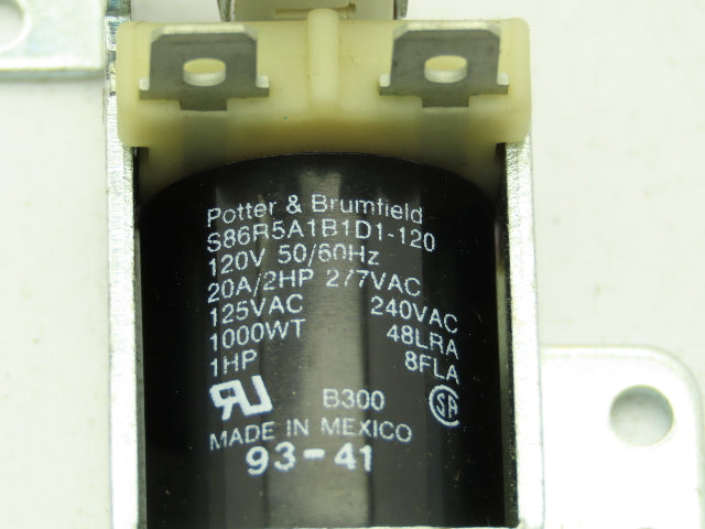 Potter & Brumfield S86R5A1B1D1-120 Power Relay 120V 20A SPDT Contact 800 Ohm