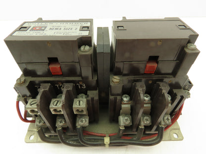 Cutler Hammer C50DN3 NEMA Size 2 Reversing Contactor 45A 120V Coils Ser B1
