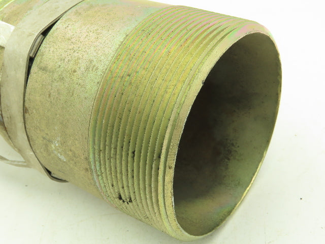 Band-It H65088 Tri-Lokt Male Hose Nipple 4" Barb x 4" NPT Swage w/ Tie Strip