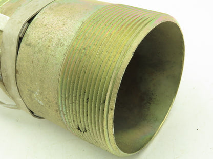 Band-It H65088 Tri-Lokt Male Hose Nipple 4" Barb x 4" NPT Swage w/ Tie Strip