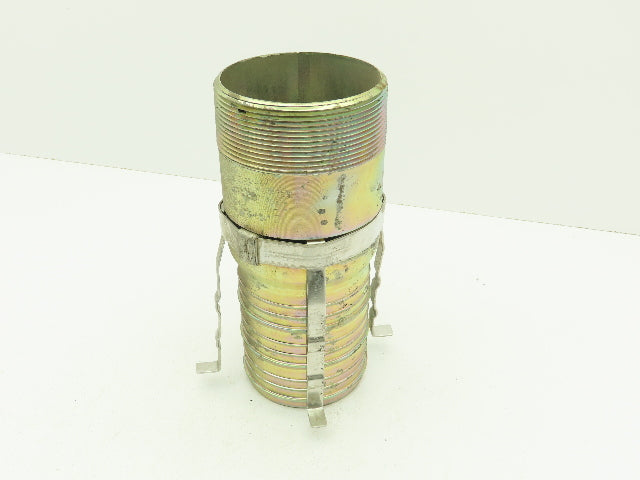 Band-It H65088 Tri-Lokt Male Hose Nipple 4" Barb x 4" NPT Swage w/ Tie Strip