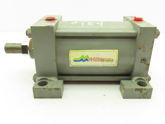 Miller A72B2C Pneumatic Air Cylinder Dbl Acting 5" Bore 5" Stroke 250PSI Foot Mt