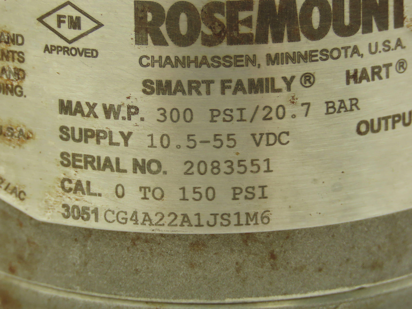 Rosemount 3051CG4A22A1JS1M6 Pressure Transmitter 0-150 PSI w/ 1199 Seal 2.75" ID