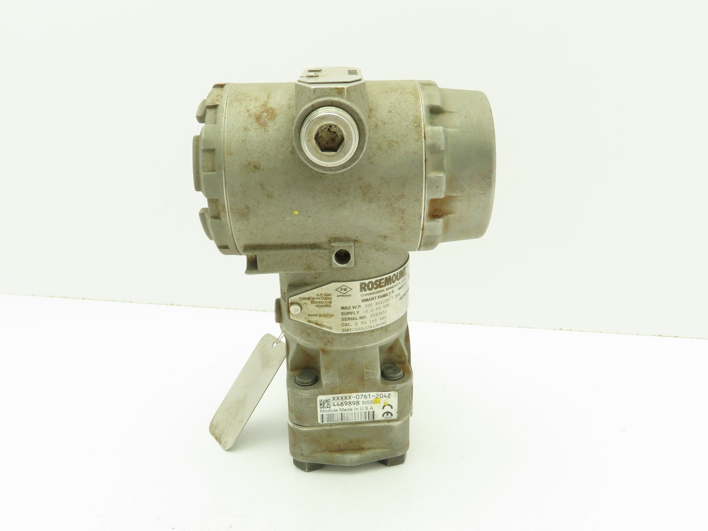 Rosemount 3051CG4A22A1JS1M6 Pressure Transmitter 0-150 PSI w/ 1199 Seal 2.75" ID