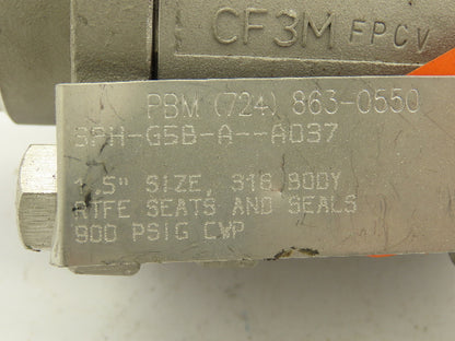 PBM  SPH-G5B-A-A037  316 Stainless Sanitary Ball Valve 1-1/2" Butt Weld 900 PSI