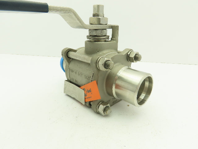 PBM  SPH-G5B-A-A037  316 Stainless Sanitary Ball Valve 1-1/2" Butt Weld 900 PSI