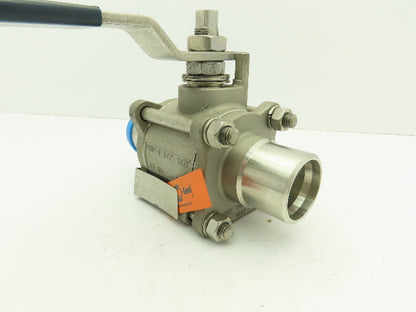 PBM  SPH-G5B-A-A037  316 Stainless Sanitary Ball Valve 1-1/2" Butt Weld 900 PSI