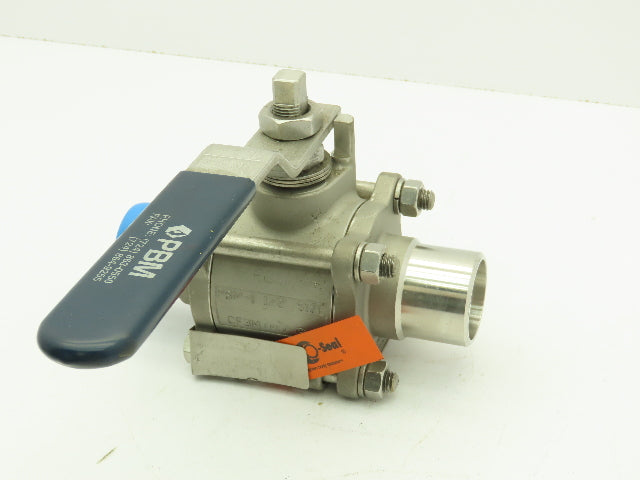 PBM  SPH-G5B-A-A037  316 Stainless Sanitary Ball Valve 1-1/2" Butt Weld 900 PSI