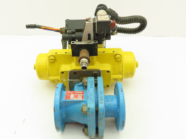 Hytork 131 Pneumatic Spring/Air Actuator 1" Flanged AKH2 Ball Valve FEP Lined