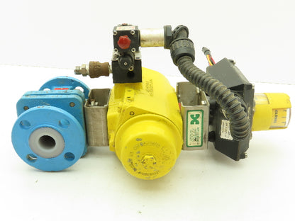 Hytork 131 Pneumatic Spring/Air Actuator 1" Flanged AKH2 Ball Valve FEP Lined