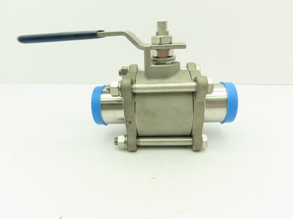 PBM  SPH-H5B-A-A038 Stainless 316 Sanitary 3Pc Ball Valve 2" Butt Weld 720PSI