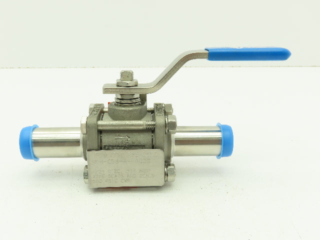PBM SPH-C5B-A-A035 Stainless 316 Sanitary 3Pc Ball Valve 1/2" Butt Weld 900PSI