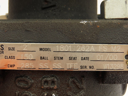 Watts 1801-262A-FS-M2 Steel 2Pc Flanged 2" Ball Valve 150# 285 CWP Full Port