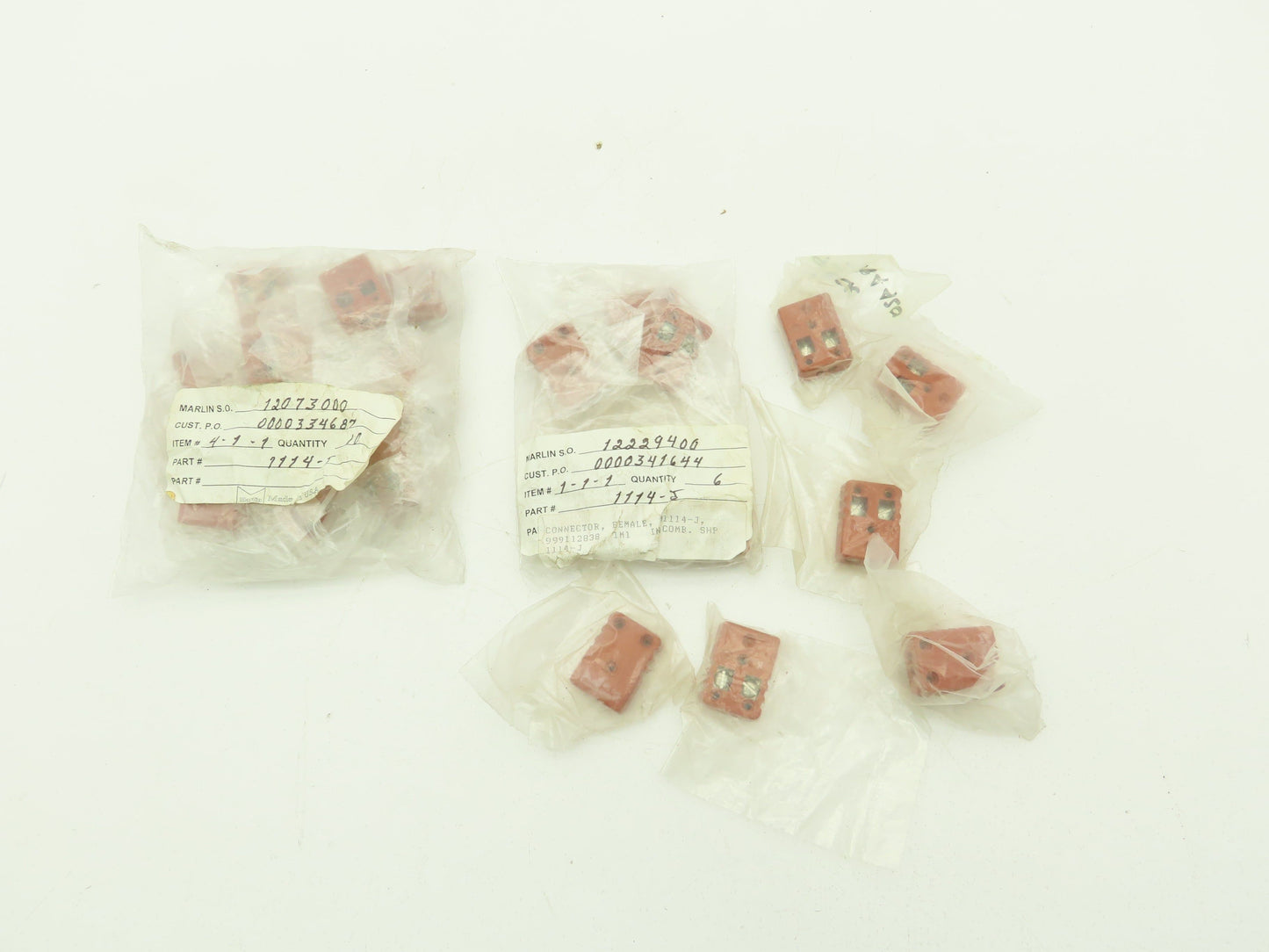 Marlin 1114-J Thermocouple Jab-In Full Size 2-P Female Connector Plug LOT OF 22