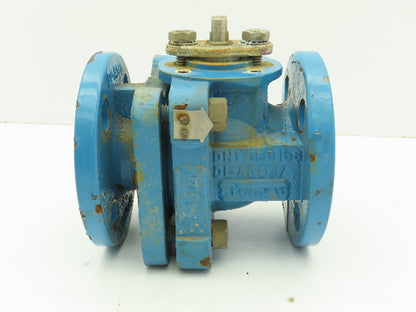 Flowserve AKH3 Atomac 1" Flanged Chemical Ball Valve 2Pc PFA Teflon Lined 87 PSI