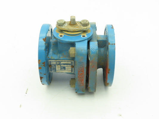Flowserve AKH3 Atomac 1" Flanged Chemical Ball Valve 2Pc PFA Teflon Lined 87 PSI