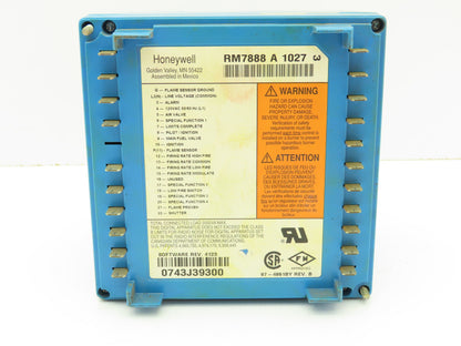 Honeywell RM7888 A 1027 Burner Control Flame Amplifier Rev A JR3 Jumper Cut