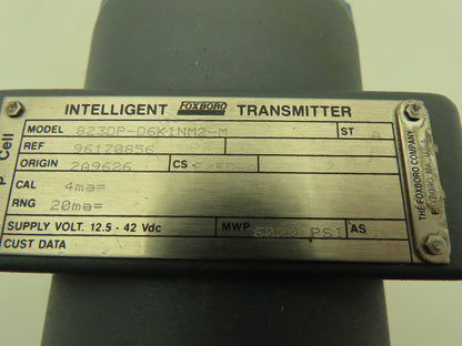 Foxboro 823DP-D6K1NM2-M Intelligent Differential Pressure Transmitter 12-42 VDC