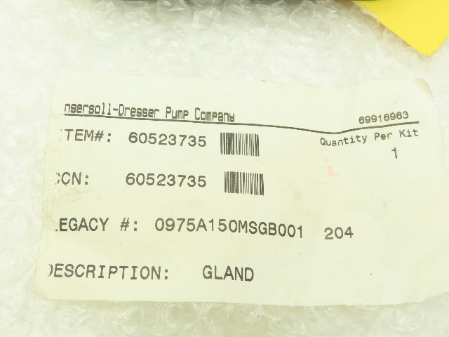 Ingersoll Dresser 605237 19 Mechanical Gland Seal For Ingersoll Pump 1-3/4"ID B