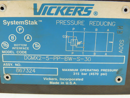Vickers DGMX2-5-PP-BW-S-30 System Stack Reversible Hydraulic Reducing Valve