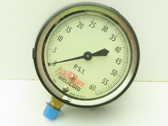 Helicoid 2455 Pressure Gauge 0-60PSI Lower Mount 3.5"Dial Face 1/4"NPT