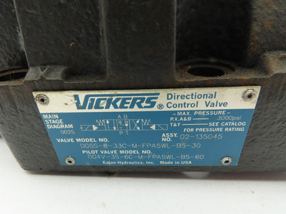 Vickers DG5S-8-33C-M-FPA5WL-B5-30 Hydraulic Directional Control Solenoid Valve