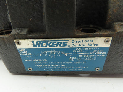 Vickers DG5S-8-33C-M-FPA5WL-B5-30 Hydraulic Directional Control Solenoid Valve