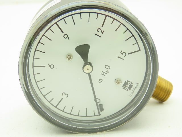 Ametek 161963 USG Pressure Gauge 0-15" H2O 2.5"Dial Face 1/4"NPT LOT OF 3