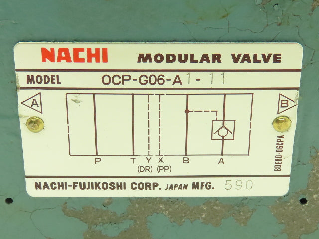 Nachi OCP-G06-A1-11 Hydraulic Modular Check Valve