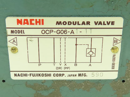 Nachi OCP-G06-A1-11 Hydraulic Modular Check Valve
