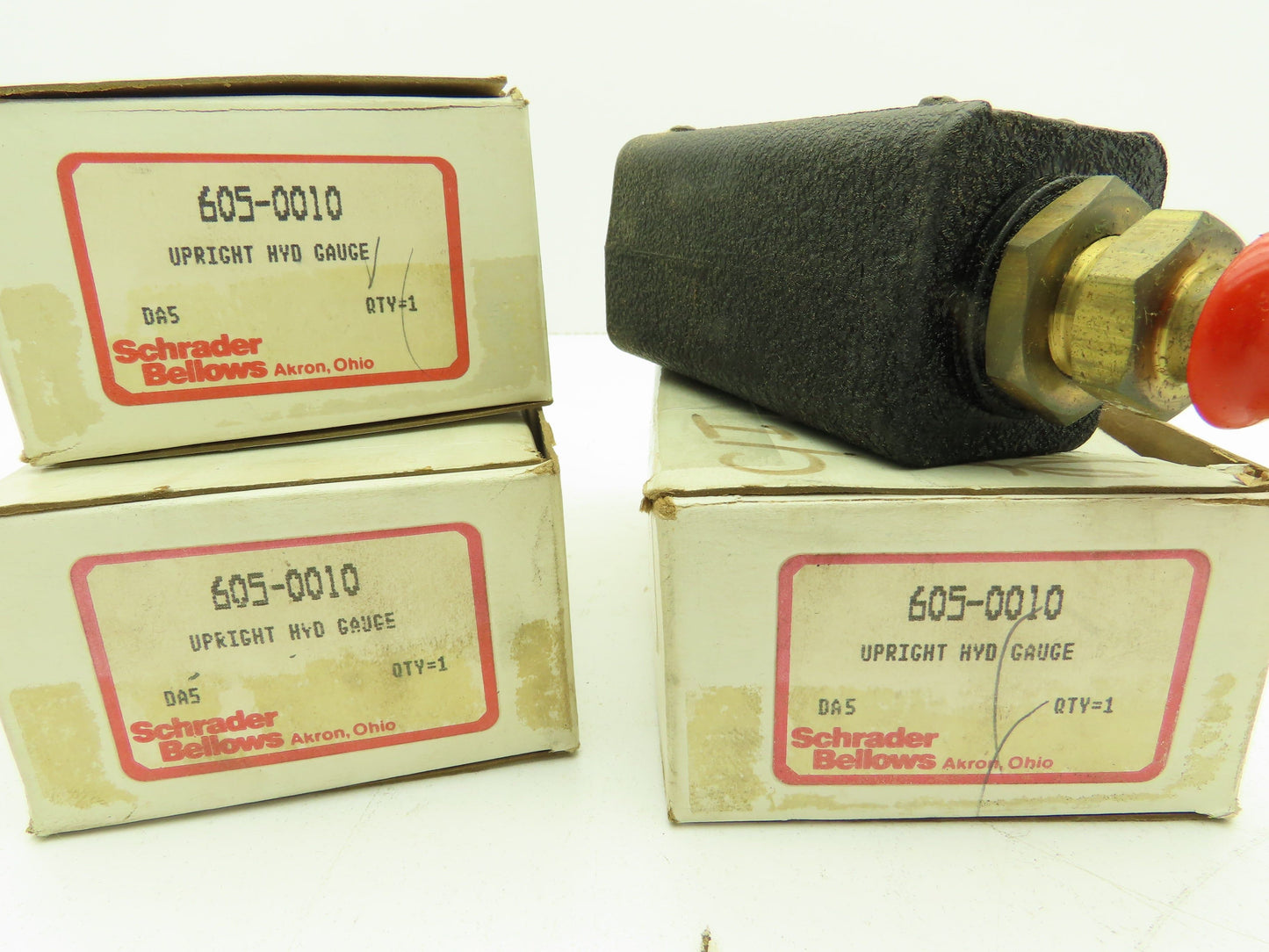 Schrader 605-0010 Upright Hydraulic Gauge Vertical Scale 100-500PSI LOT OF 3