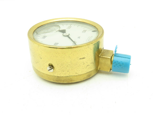 Noshok Liquid Filled Pressure Gauge 0-1500PSI 1/4"NPT 2-1/2"Dial Face