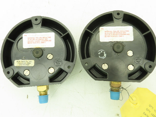 Helicoid E1A1E1A000000 Pressure Gauge 0-60PSI 1/4"NPT L-Mount 3.5"Face LOT OF 2