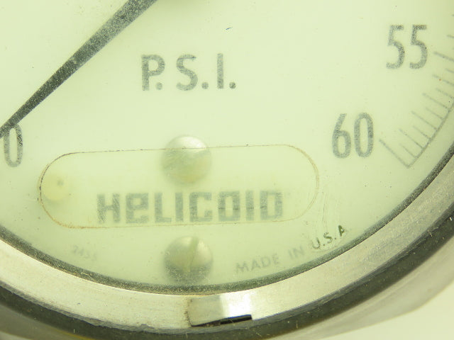 Helicoid E1A1E1A000000 Pressure Gauge 0-60PSI 1/4"NPT L-Mount 3.5"Face LOT OF 2