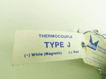 Marlin MFG M-112035-06 Type J Thermocouple Head & 4-1/4"L x 1/2"OD SS Probe Assy