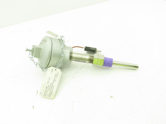 Marlin MFG M-112035-06 Type J Thermocouple Head & 4-1/4"L x 1/2"OD SS Probe Assy