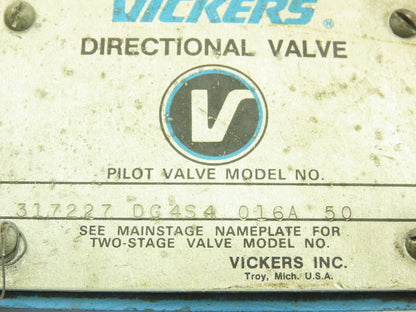 Vickers DG4S4-016A-50 Hydraulic Directional Valve Sub Plate Manifold Base 215093
