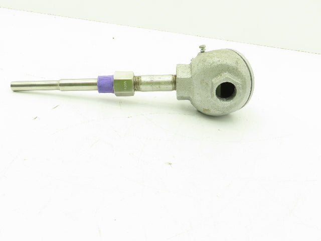 Marlin MFG M-112035-03 Type J Thermocouple Head & 6-1/4"L x 1/2"OD SS Probe Assy