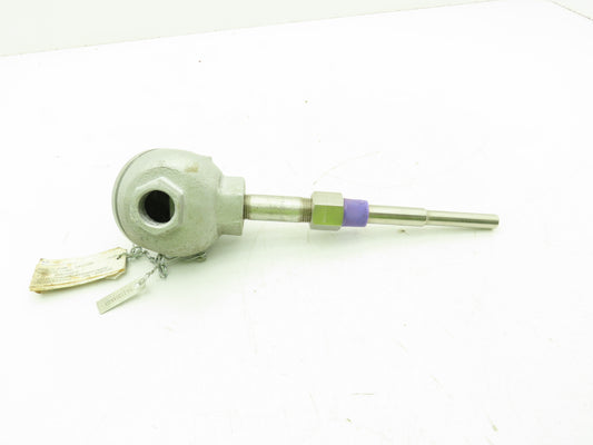 Marlin MFG M-112035-03 Type J Thermocouple Head & 6-1/4"L x 1/2"OD SS Probe Assy