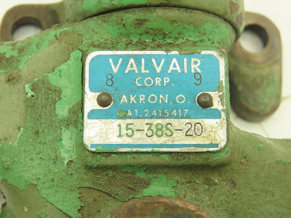 Valvair 15-38S-20 Manual 2-Pos Spring Lever Spool Valve 3/8" NPT