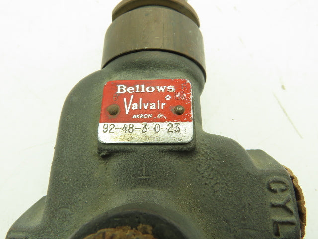 Bellows Valvair 92-48-3-0-23 Hand Operated Spool Valve 1/2" NPT Manual Return