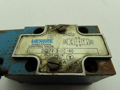 Vickers DG17V-3-0C-40 Hydraulic Manual Directional Control Valve Lever Operated
