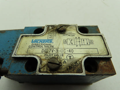 Vickers DG17V-3-0C-40 Hydraulic Manual Directional Control Valve Lever Operated